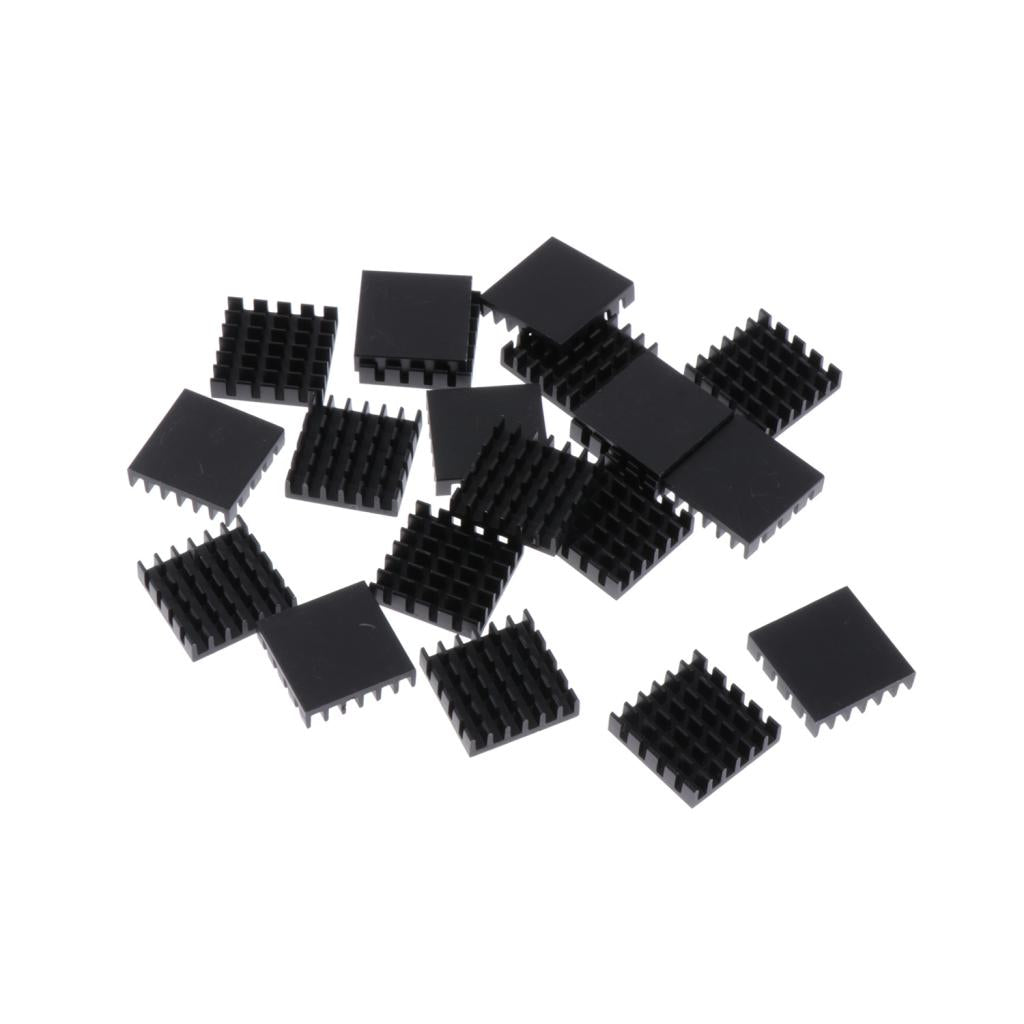 20 Pieces Aluminum Radiators Heat Sinks 18x18x5mm + Pre-applied Thermal Tape