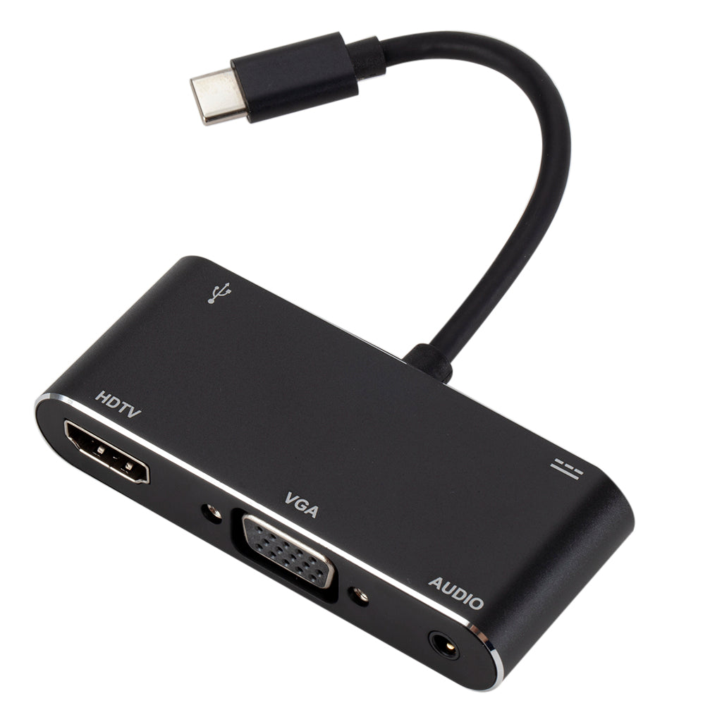 USB C to HDMI VGA Adapter HDMI/VGA/ Audio/USB 3.0 Port+USB C Port Converter