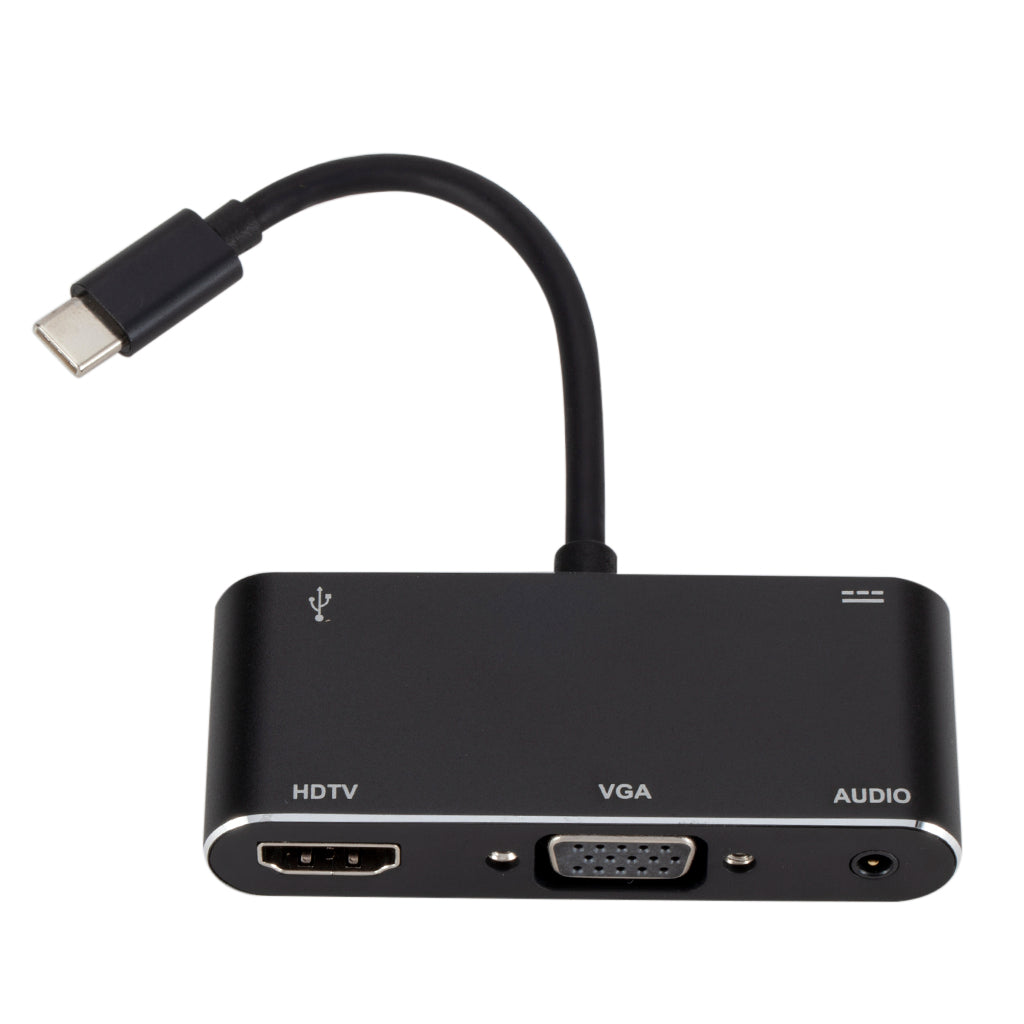 USB C to HDMI VGA Adapter HDMI/VGA/ Audio/USB 3.0 Port+USB C Port Converter