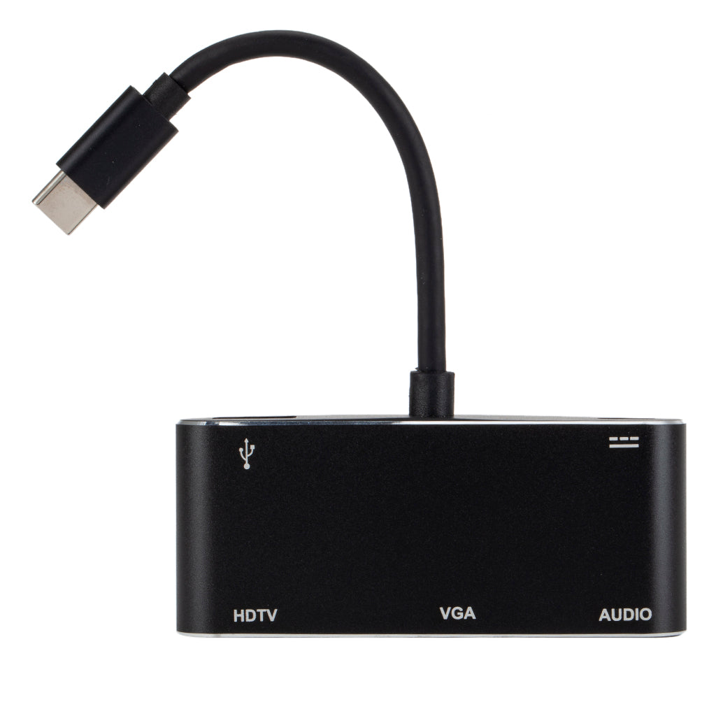 USB C to HDMI VGA Adapter HDMI/VGA/ Audio/USB 3.0 Port+USB C Port Converter