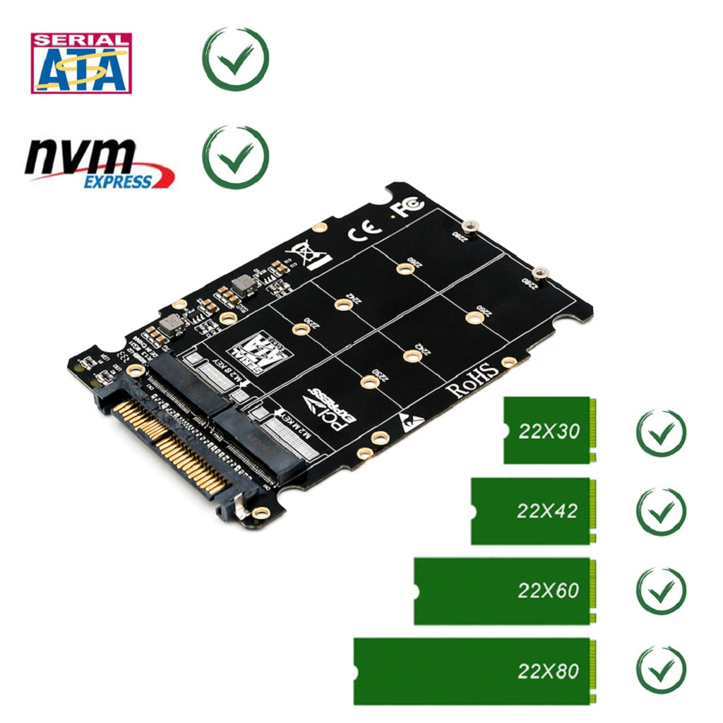 M.2 NVME SSD Key M/B SSD to U.2 SFF-8639 Adapter Converter Riser Card