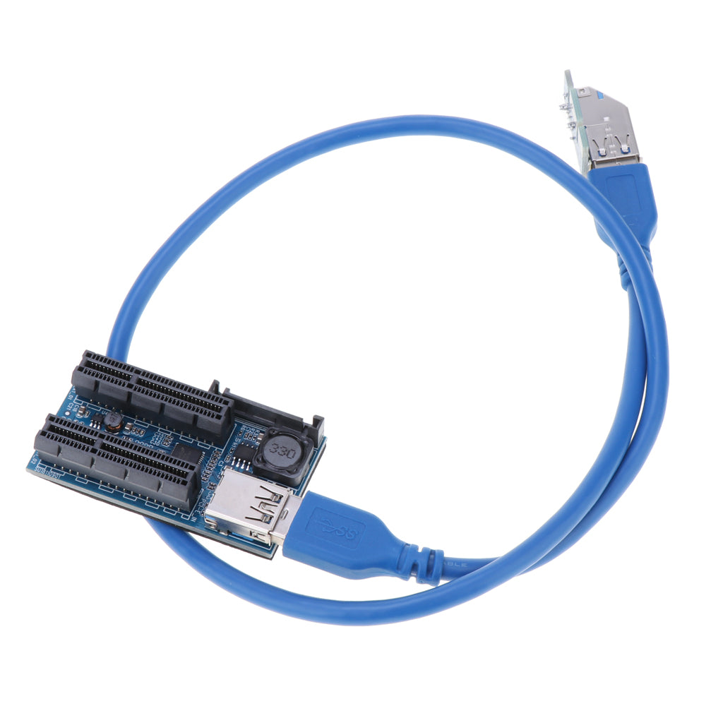 PCI-E X1 to Dual 4X Extension Cable 0.6M for Limited Space Install (UEX105)