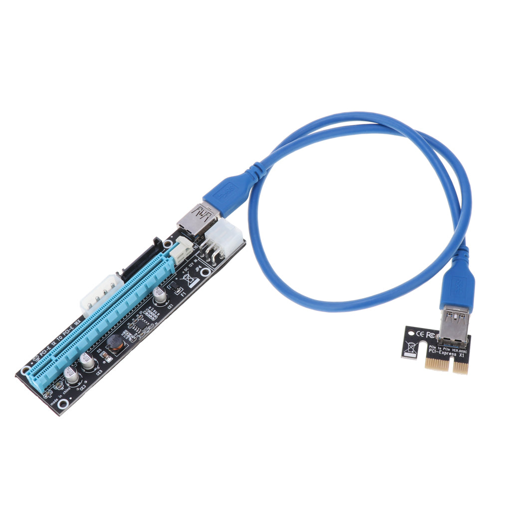 USB 3.0 Express 1x to 16x PCI-E GPU Extender Riser Card Adapter Cable 6 Pin