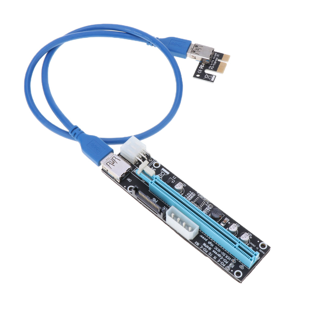 USB 3.0 Express 1x to 16x PCI-E GPU Extender Riser Card Adapter Cable 6 Pin