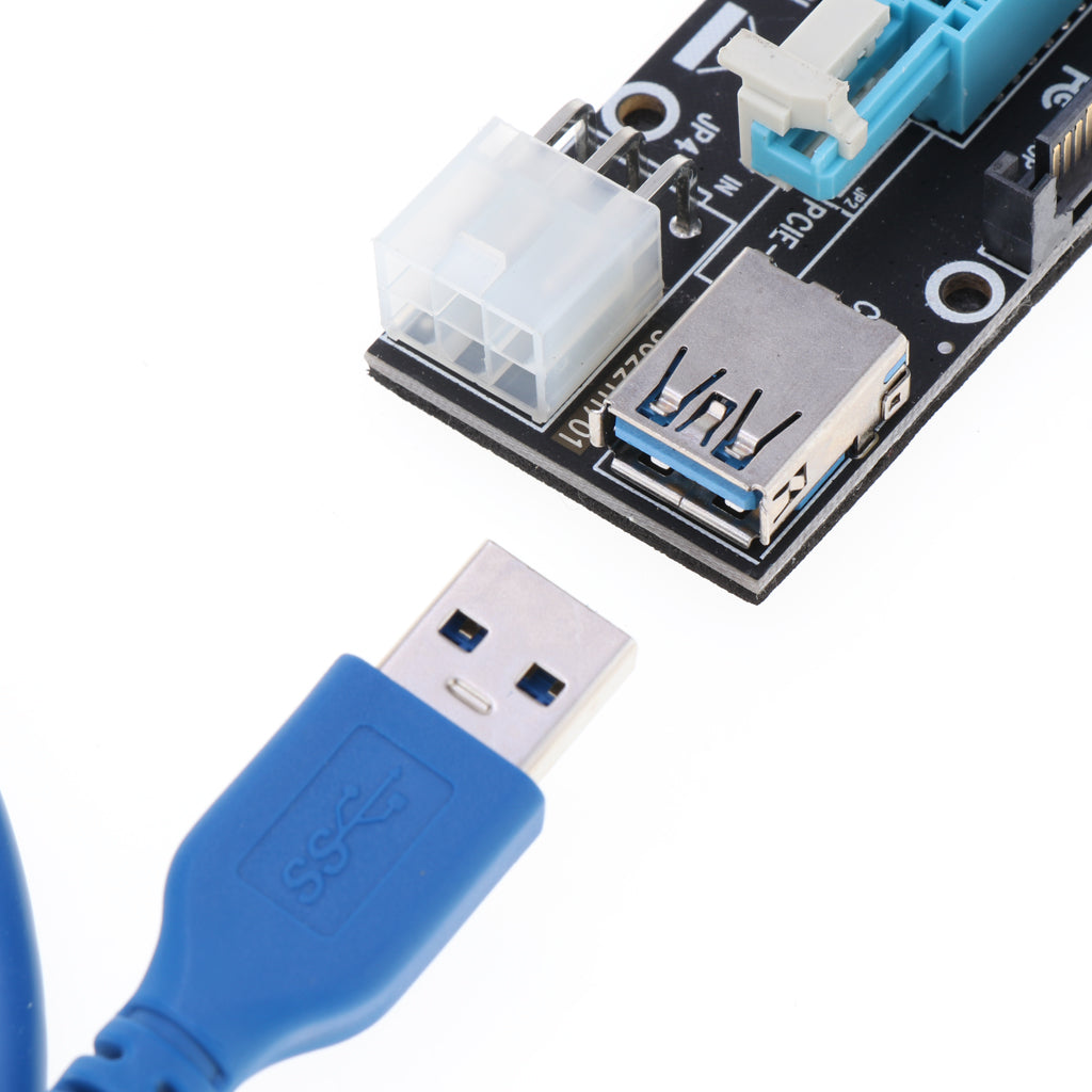 USB 3.0 Express 1x to 16x PCI-E GPU Extender Riser Card Adapter Cable 6 Pin