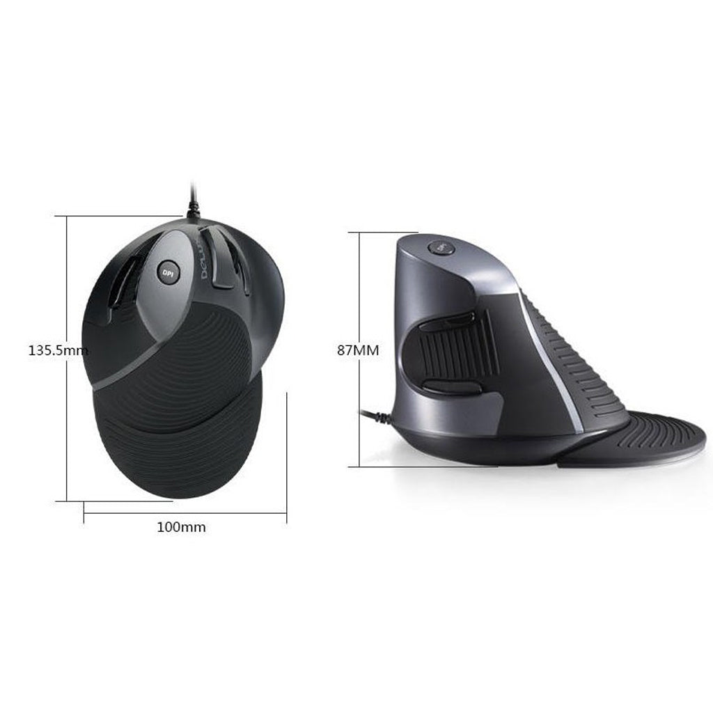 Ergonomic Optical Wired Vertical Mouse Gaming Mice with Palm Rest Black