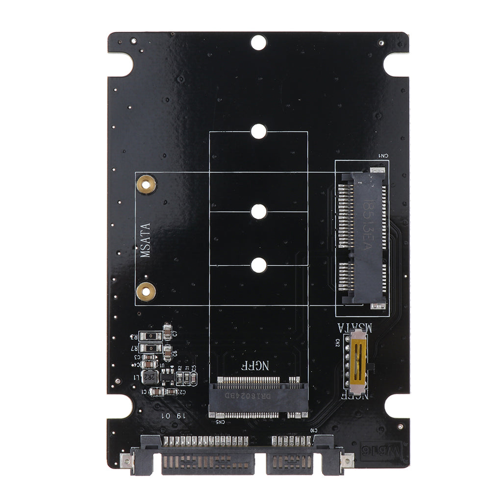 MSATA/M.2(NGFF) to SATA Adapter Card, 2-in-1 SATA 15+7Pin Board Adapter