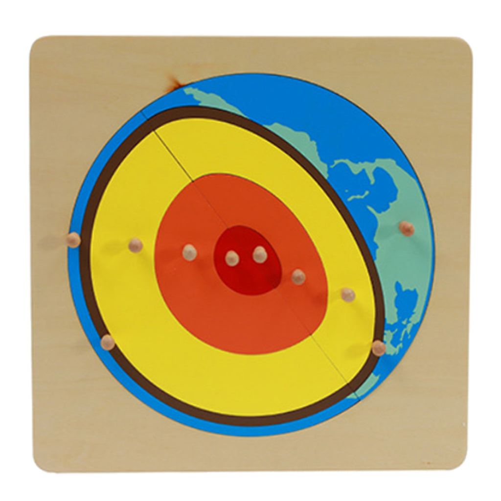 Earth Interior Wooden Puzzle Board Early Education Geography Teaching Aids