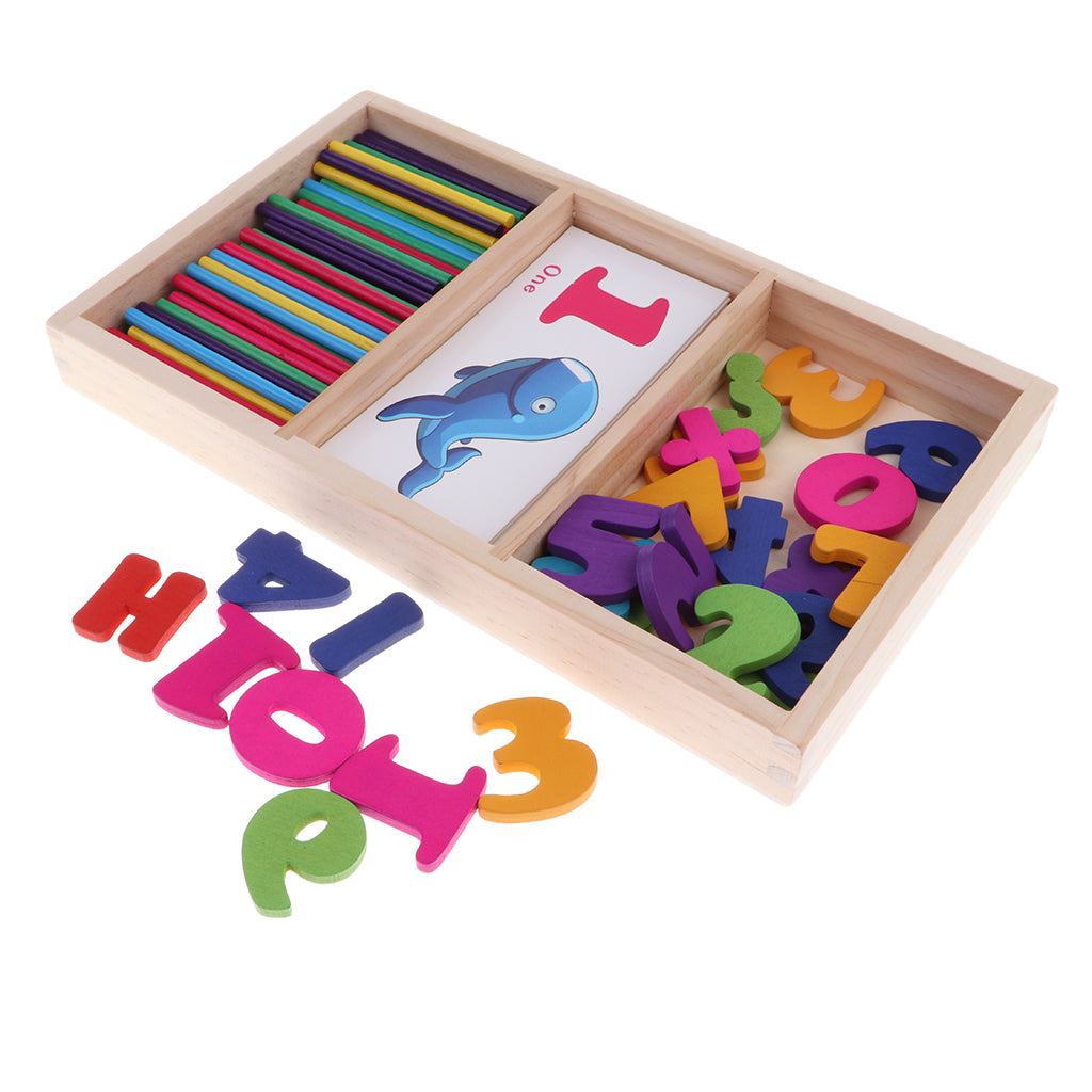 Wooden Arithmetic Box - Math Mathematics Educational Toy Counting Stick Set