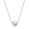 White Pearl Pendant Necklace Silver