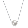 White Pearl Pendant Necklace Silver