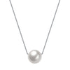 White Pearl Pendant Necklace Silver