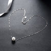 White Pearl Pendant Necklace Silver