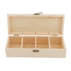 Wood Jewelry Box Jewelry Chest Tea Box Earring Storage Box w/ Lock 4 Slots