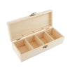 Wood Jewelry Box Jewelry Chest Tea Box Earring Storage Box w/ Lock 4 Slots