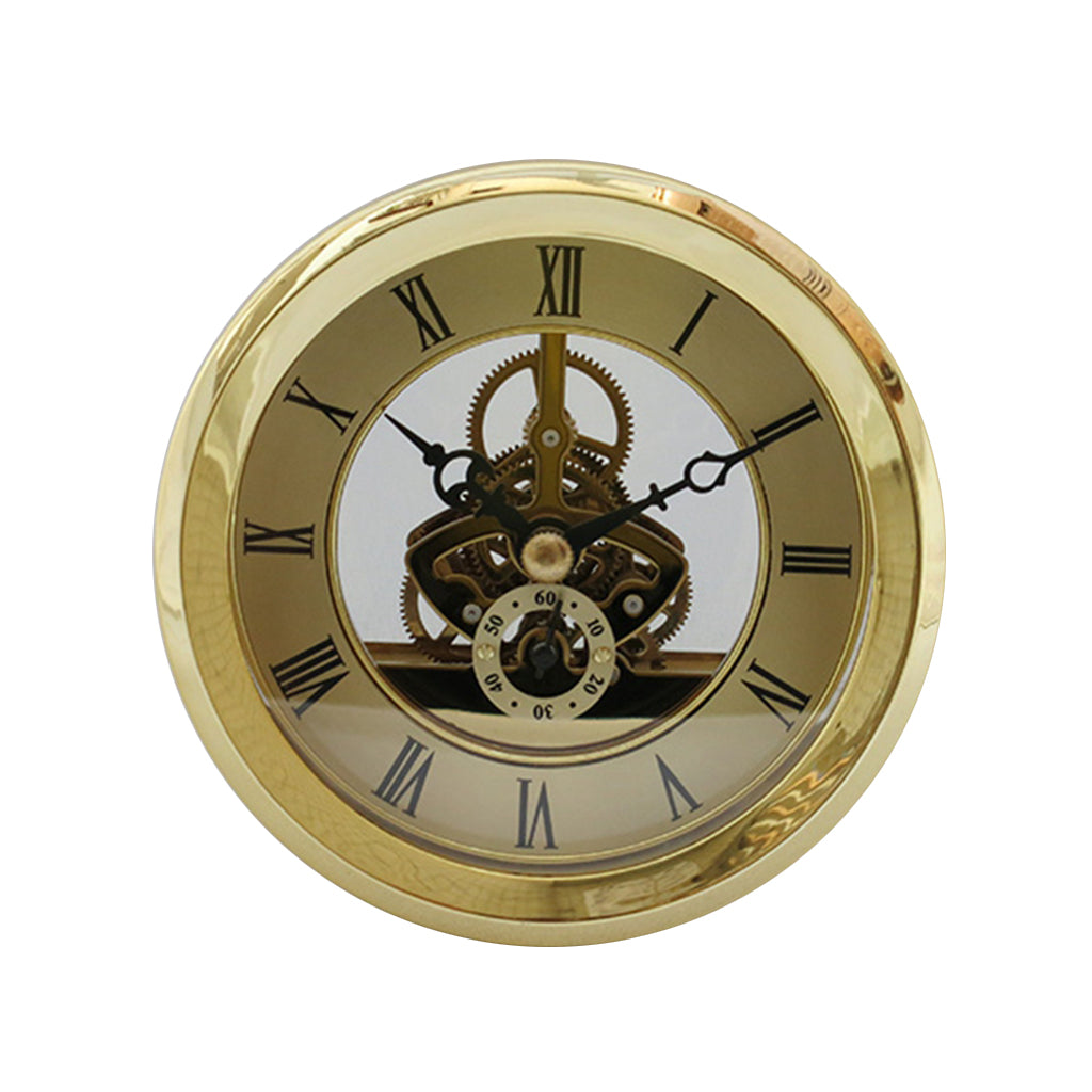 103mm/4.06inch Dial Roman Numeral Watch Quartz Clock Insert with Golden Trim