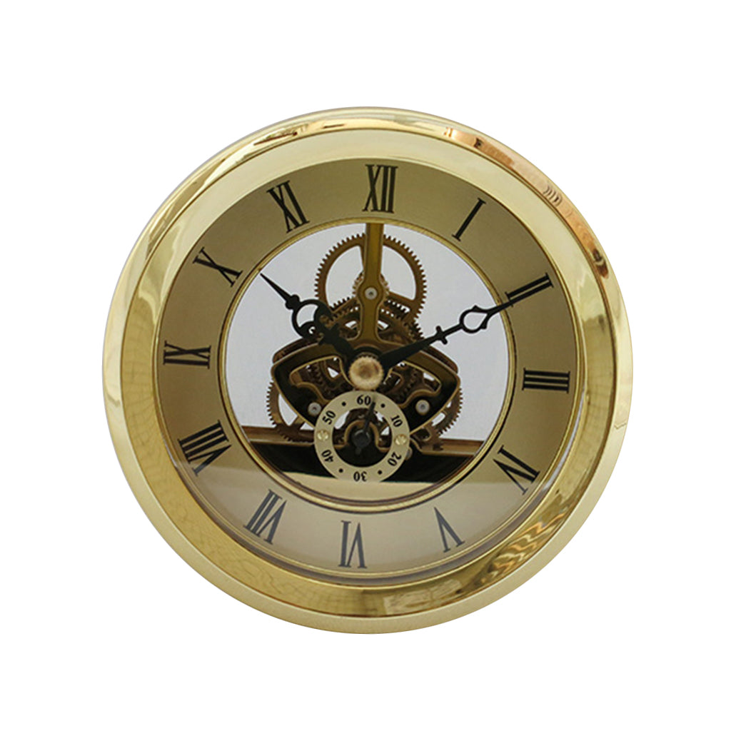 103mm/4.06inch Dial Roman Numeral Watch Quartz Clock Insert with Golden Trim