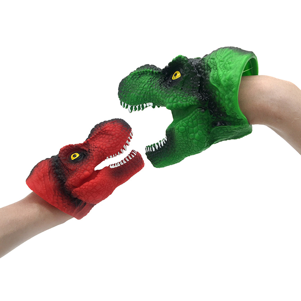 Dinosaur Hand Puppet Tyrannosaurus Gloves Party Scared Toy for Child Red