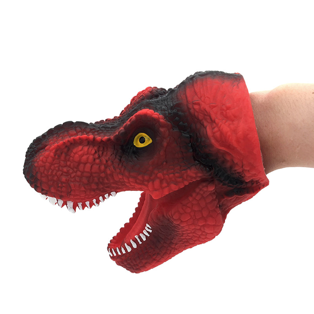 Dinosaur Hand Puppet Tyrannosaurus Gloves Party Scared Toy for Child Red