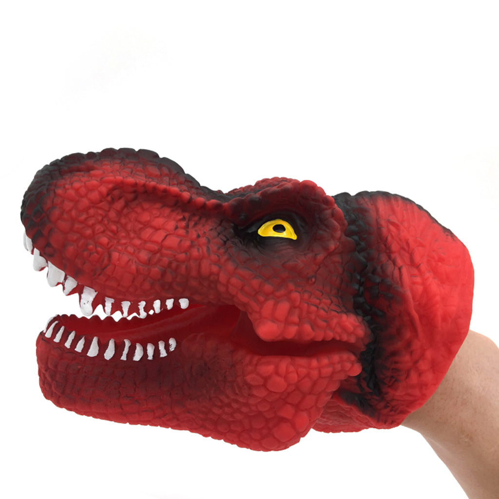 Dinosaur Hand Puppet Tyrannosaurus Gloves Party Scared Toy for Child Red