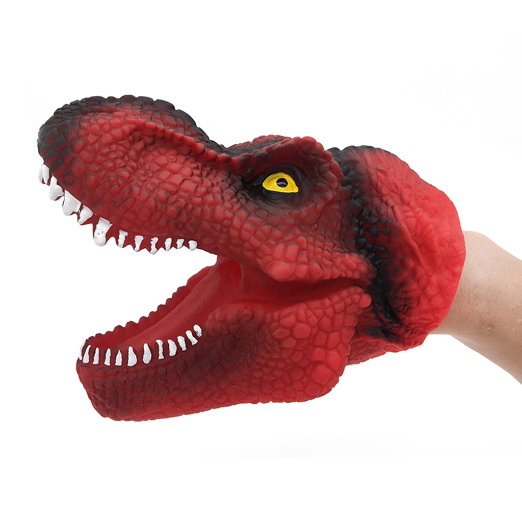 Dinosaur Hand Puppet Tyrannosaurus Gloves Party Scared Toy for Child Red