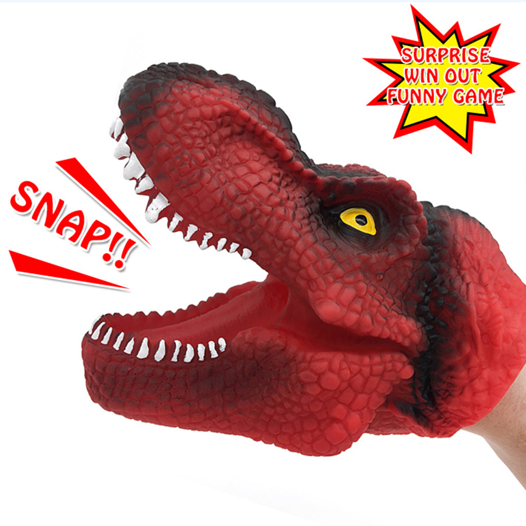 Dinosaur Hand Puppet Tyrannosaurus Gloves Party Scared Toy for Child Red