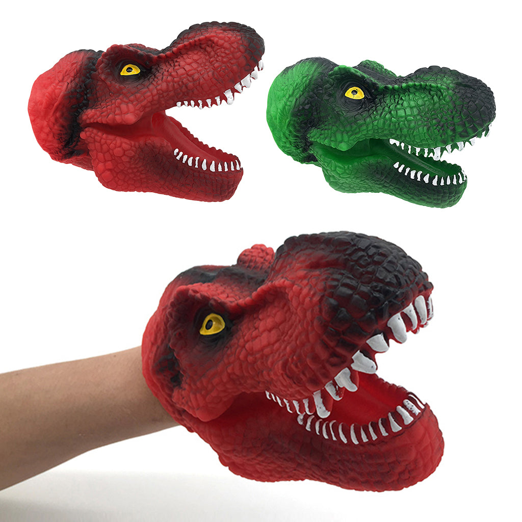 Dinosaur Hand Puppet Tyrannosaurus Gloves Party Scared Toy for Child Red