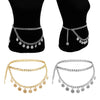 Elegant Lady Bohemian Coins Tassel Chain Wedding Gypsy Waist Belt Gold