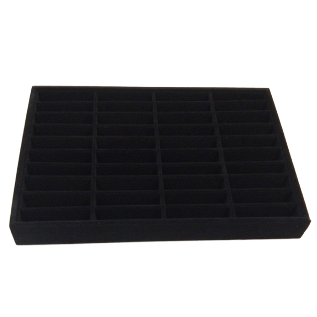 Men Women Bangle Bracelet Trays 40 Slot Compartment Box Showcase Black