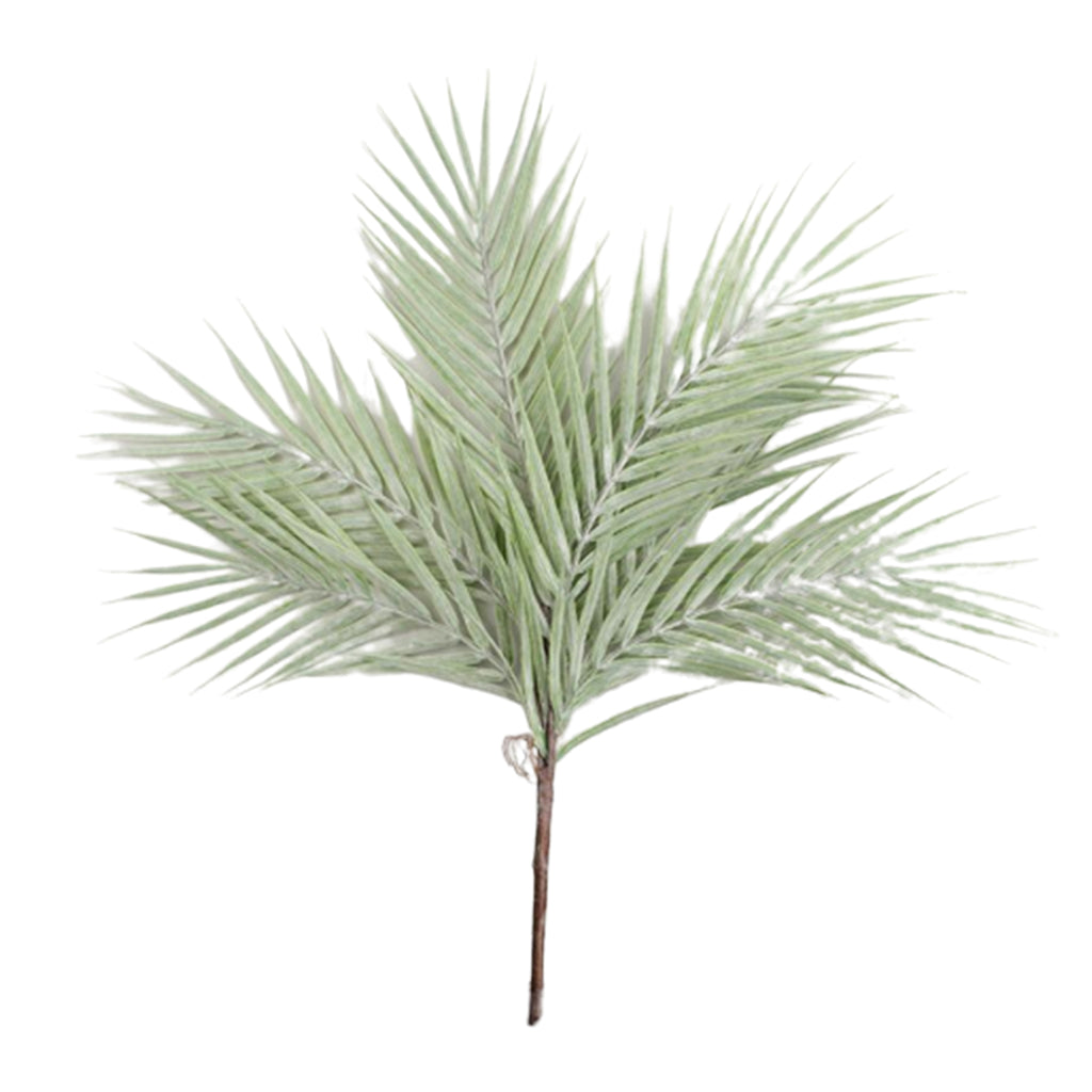 Simulation Fake Palm Leaves Artificial Palm Leaves With Stem White Green