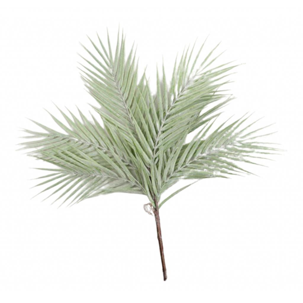 Simulation Fake Palm Leaves Artificial Palm Leaves With Stem White Green