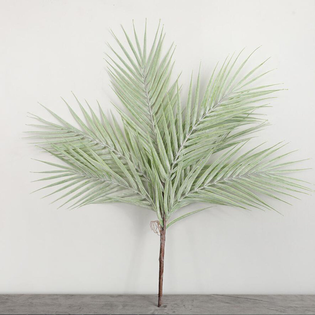 Simulation Fake Palm Leaves Artificial Palm Leaves With Stem White Green