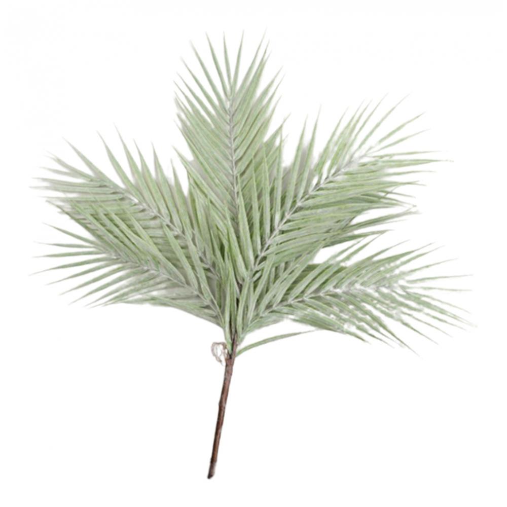 Simulation Fake Palm Leaves Artificial Palm Leaves With Stem White Green