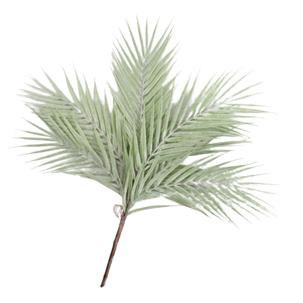 Simulation Fake Palm Leaves Artificial Palm Leaves With Stem White Green