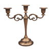 European 3 Arms Candelabra Candle Holder for Decoration  Brown