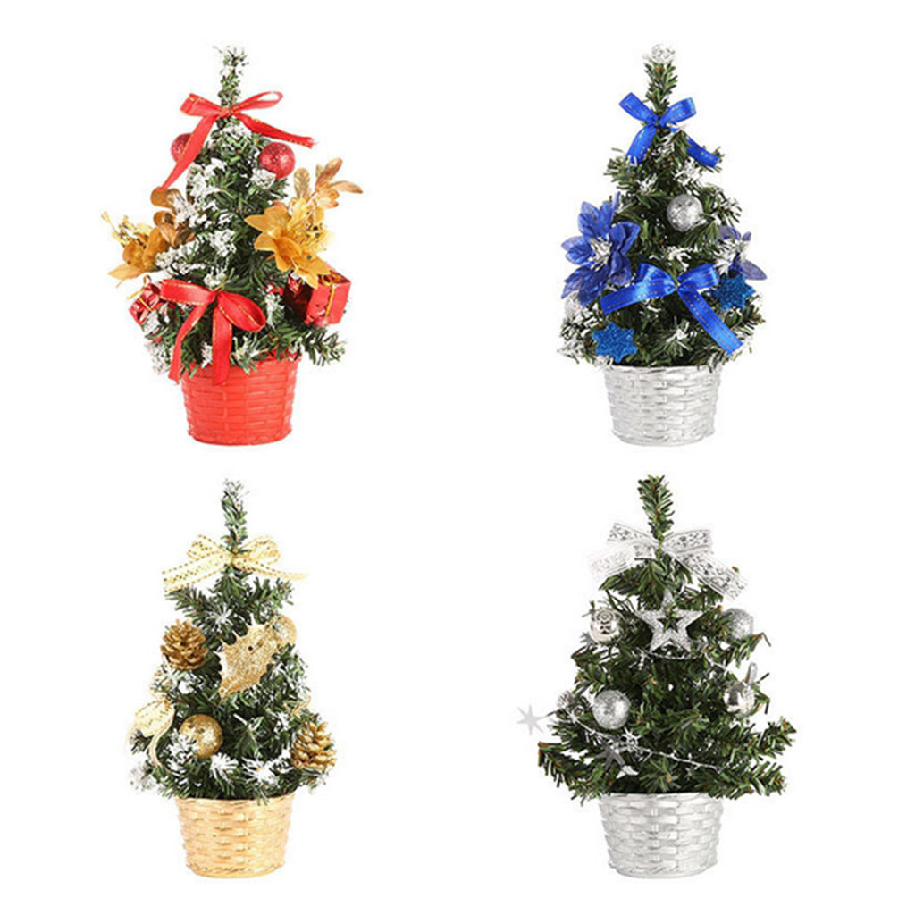 Artificial Tabletop Mini Christmas Tree Decor Miniature Xmas Tree Golden