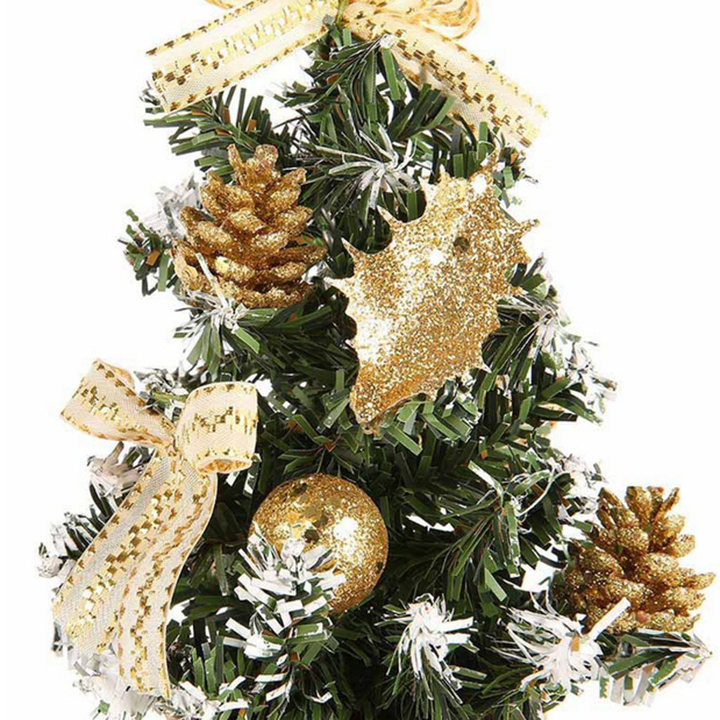 Artificial Tabletop Mini Christmas Tree Decor Miniature Xmas Tree Golden