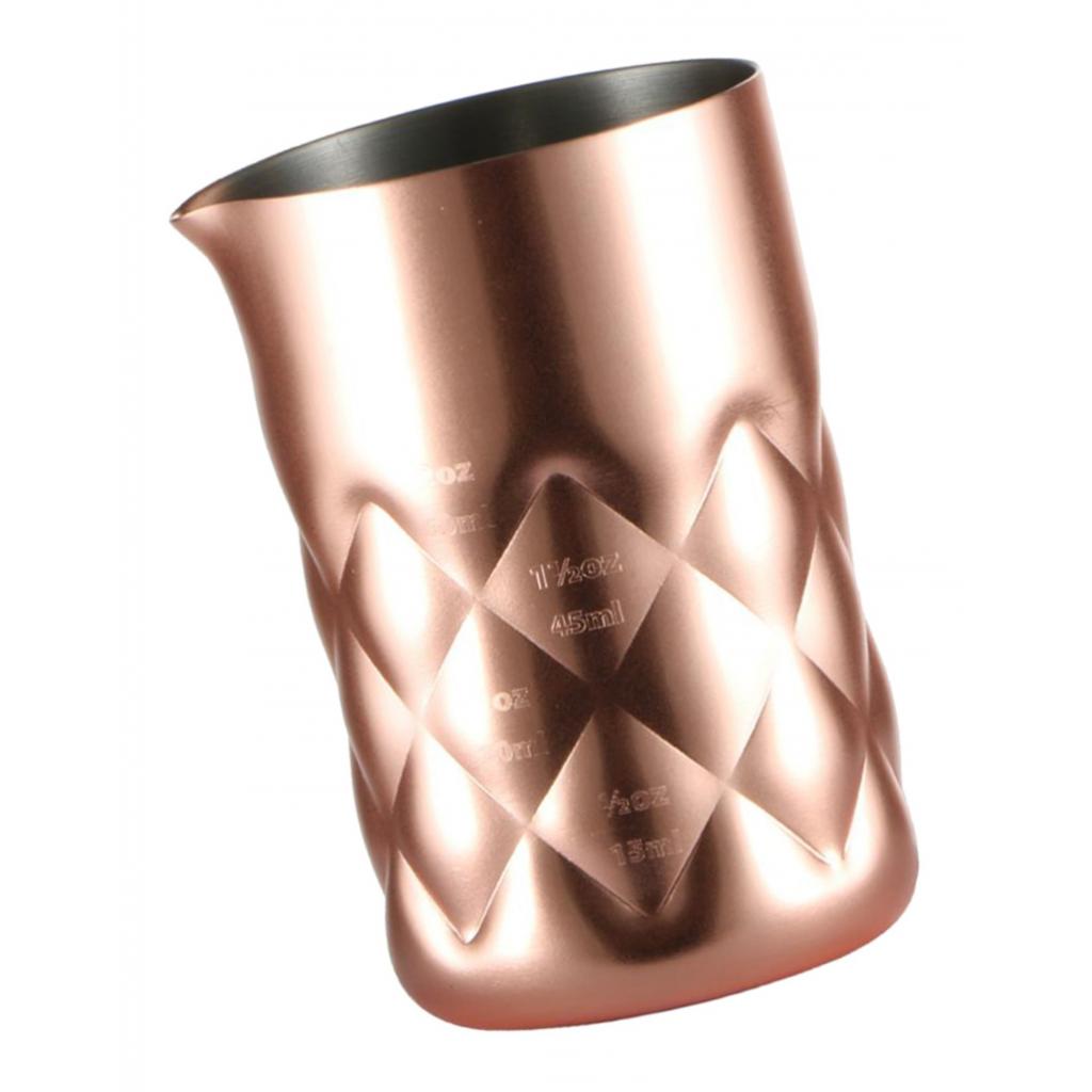 60ml Checked Cocktail Mixing Glass Stainless Steel Bartender Tool Rose Gold