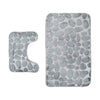 2 Pcs Xmas Bathmat Toilet Set Mat & Lid Cover Bathroom Set Gray