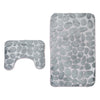 2 Pcs Xmas Bathmat Toilet Set Mat & Lid Cover Bathroom Set Gray