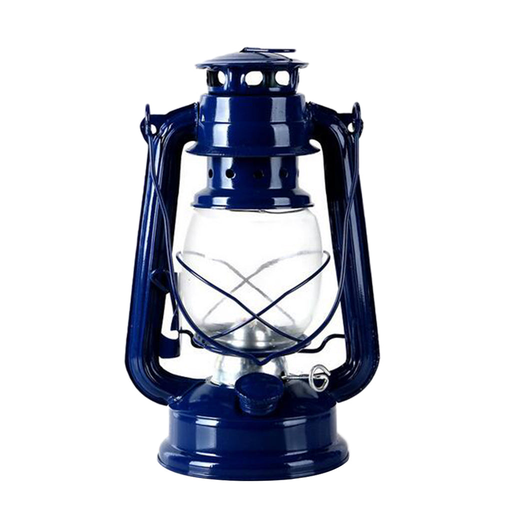 Kerosene Lamp Indoor Outdoor Hiking Metal Lantern Wedding Party Decor Blue