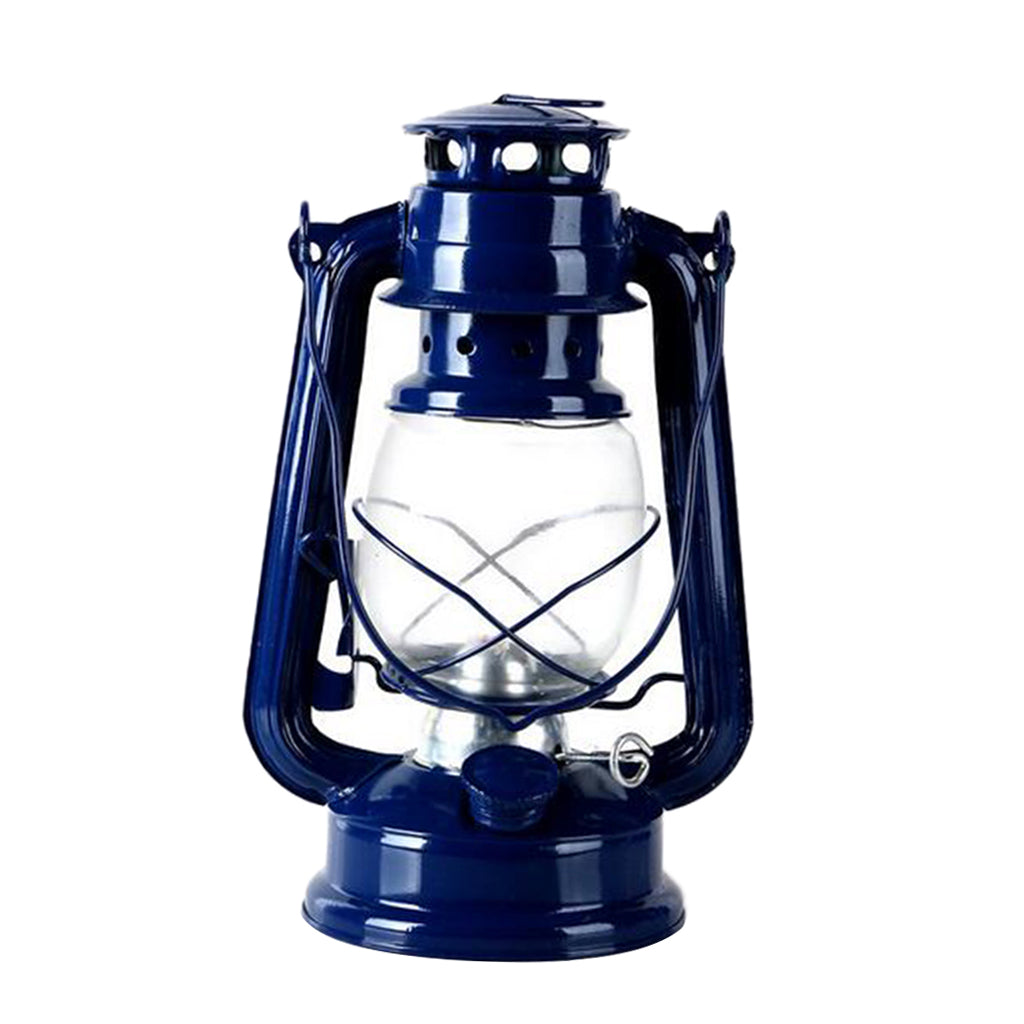 Kerosene Lamp Indoor Outdoor Hiking Metal Lantern Wedding Party Decor Blue