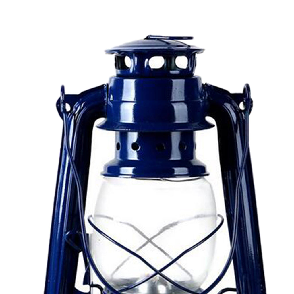 Kerosene Lamp Indoor Outdoor Hiking Metal Lantern Wedding Party Decor Blue