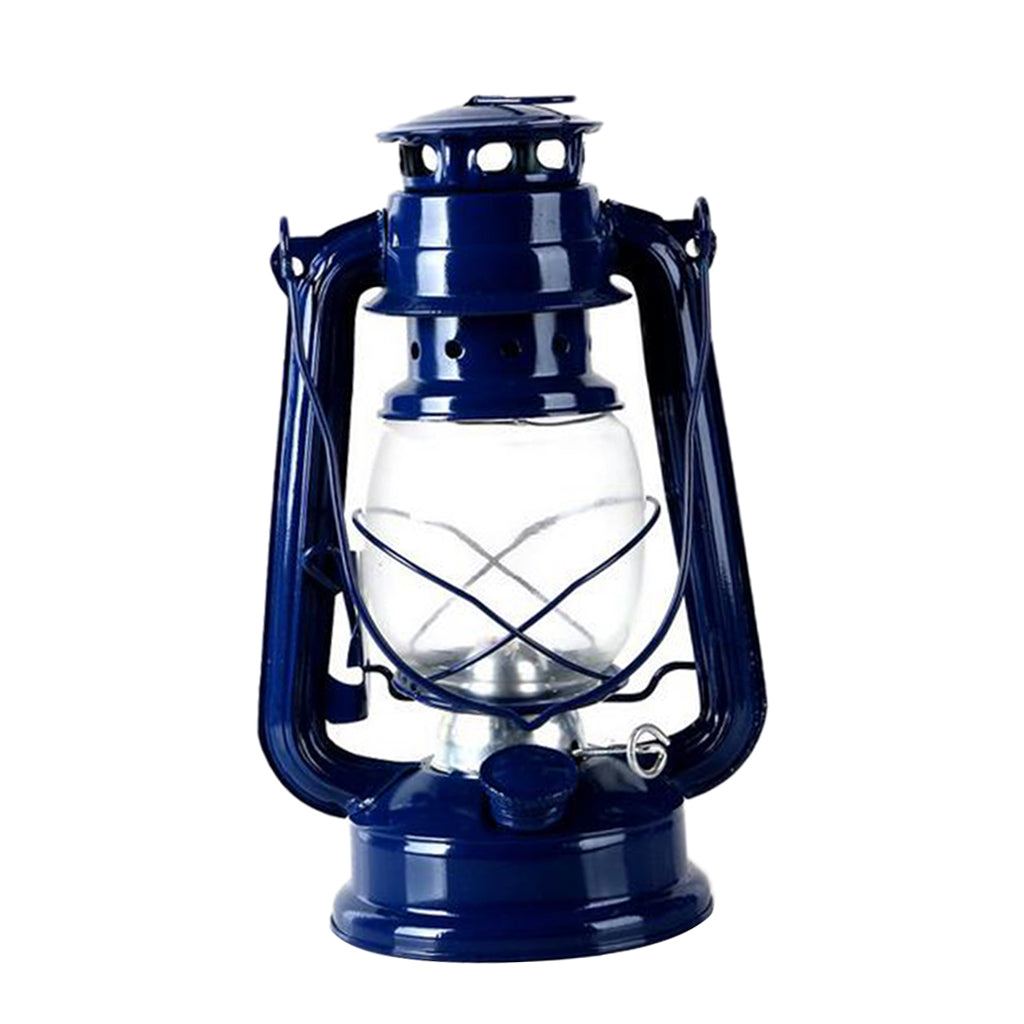 Kerosene Lamp Indoor Outdoor Hiking Metal Lantern Wedding Party Decor Blue