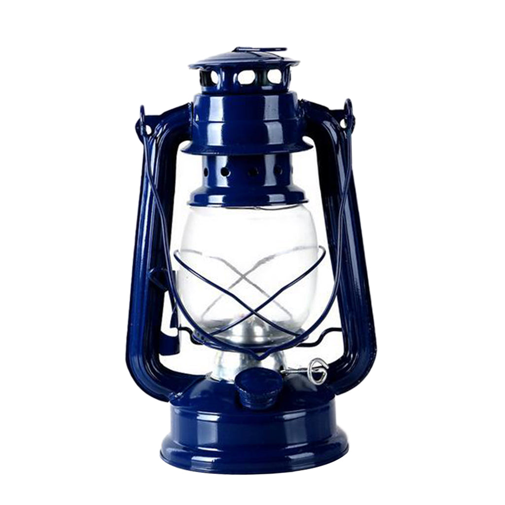 Kerosene Lamp Indoor Outdoor Hiking Metal Lantern Wedding Party Decor Blue