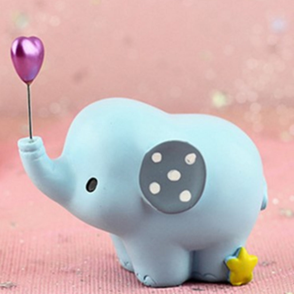 Cute Resin Small Elephant Figurines Indoor Desktop Decoration Blue