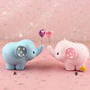 Cute Resin Small Elephant Figurines Indoor Desktop Decoration Blue