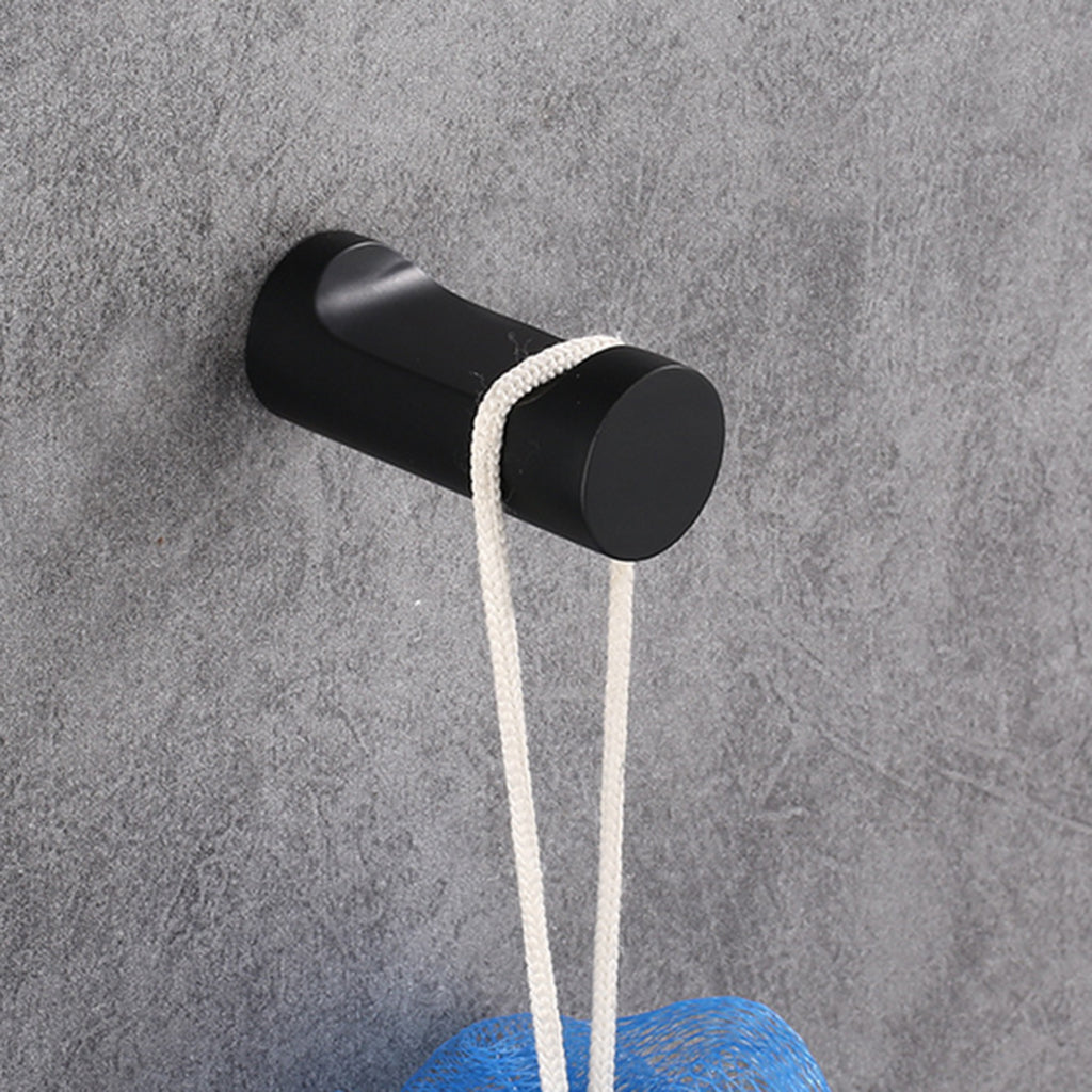 Metal Bathroom Wall Mounted Hooks Towels Hanger Wall Organiser Decor Black A