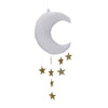 Golden Star Moon Wall Hanging Ornaments for Home Kids Room Decor White