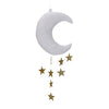 Golden Star Moon Wall Hanging Ornaments for Home Kids Room Decor White